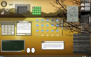 KDE Desktop and various plasmoids